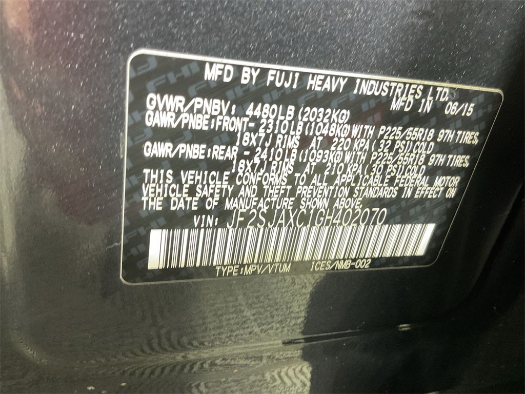 2016 Subaru Forester 2.5i Touring