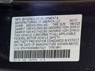 2021 Honda Pilot Touring 7-Passenger