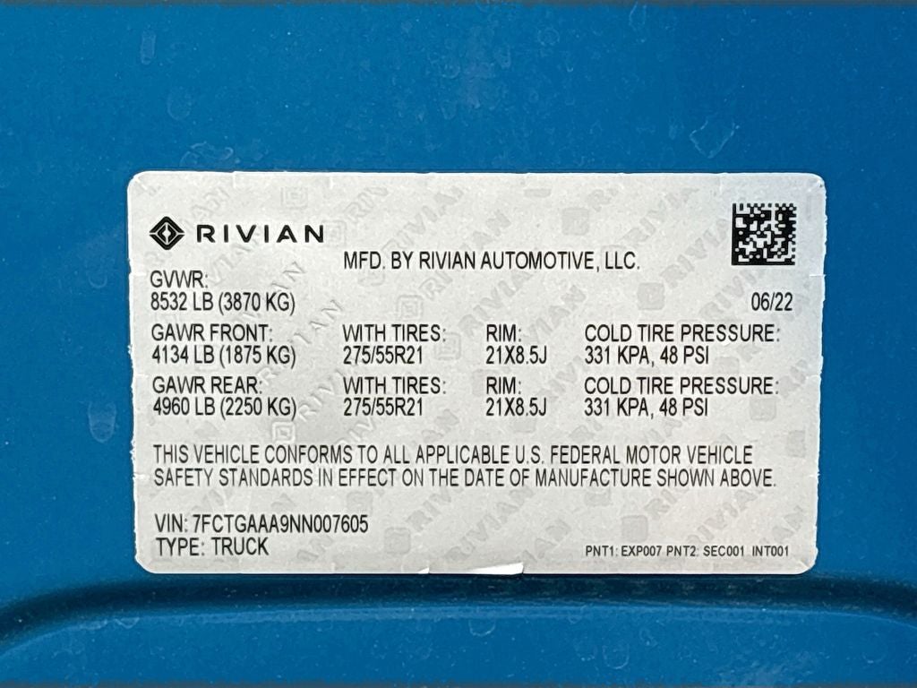 2022 Rivian R1T Adventure Package