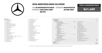 2026 Mercedes-Benz GLC GLC 300